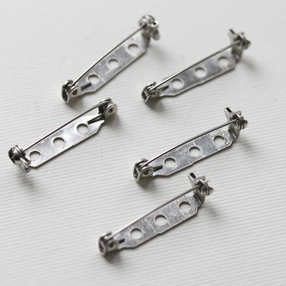 Основы для броши с 3 отверстиями (5 шт, никель)