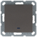 Выключатель одноклавишный со светодиодом 10A 250V~ с накладкой, цвет Мокко