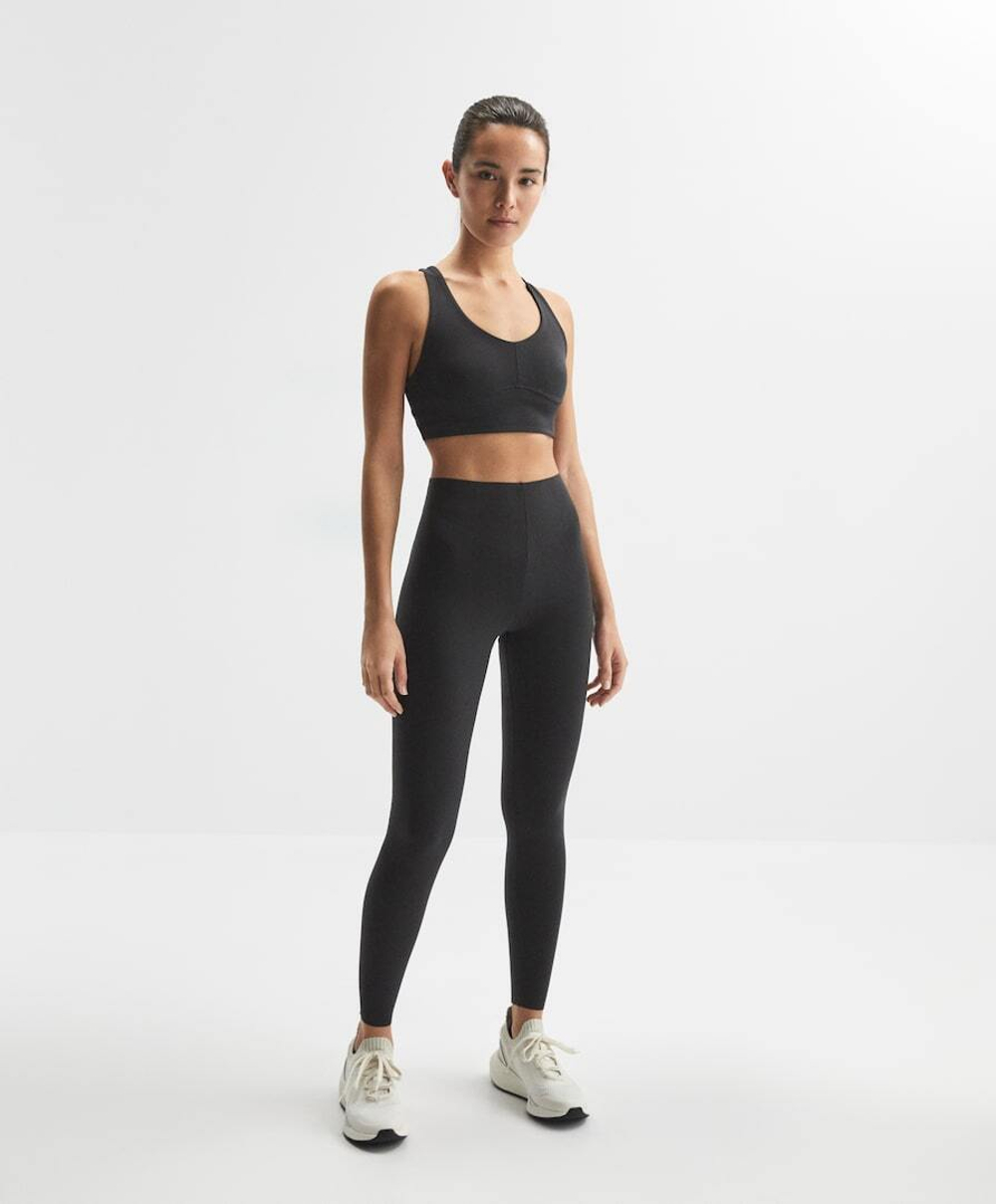 OYSHO Компрессионные легинсы Compressive Raise Up длиной 65 см до щиколотки, черный