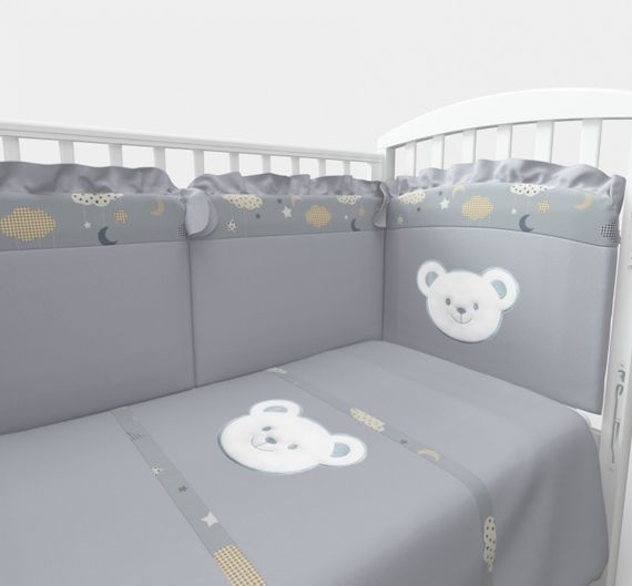 Набор в кровать для новорожденных Lollycottons Deni, Серый