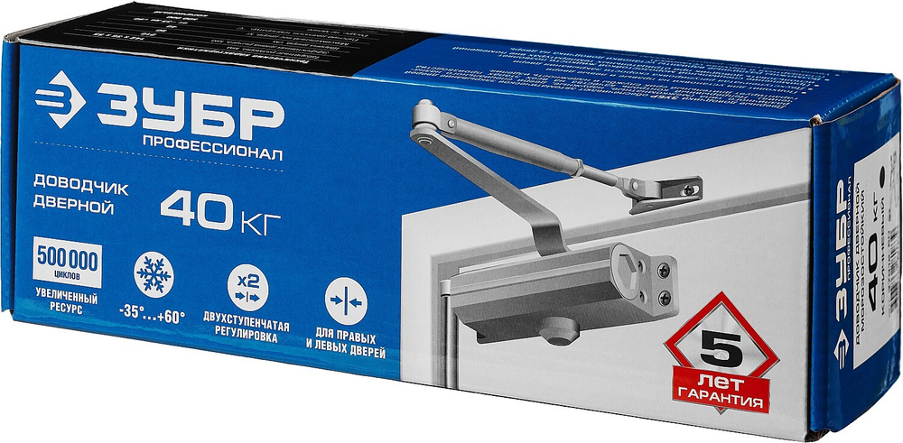 ЗУБР до 40 кг, цвет коричневый, дверной доводчик, Профессионал (37912-50)