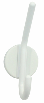 ВЕШАЛКА 1-КРЮЧКОВАЯ СНЕЖНО-БЕЛАЯ. ПЛАСТ