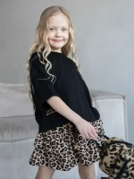 Летний костюм для девочки с юбкой-шорты