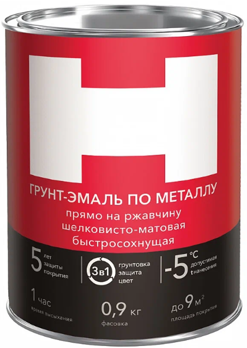 ГРУНТ- ЭМАЛЬ ПО РЖАВЧИНЕ 3 В 1 "HAMMERTON" ГОЛУБАЯ 0,9 КГ (14)---