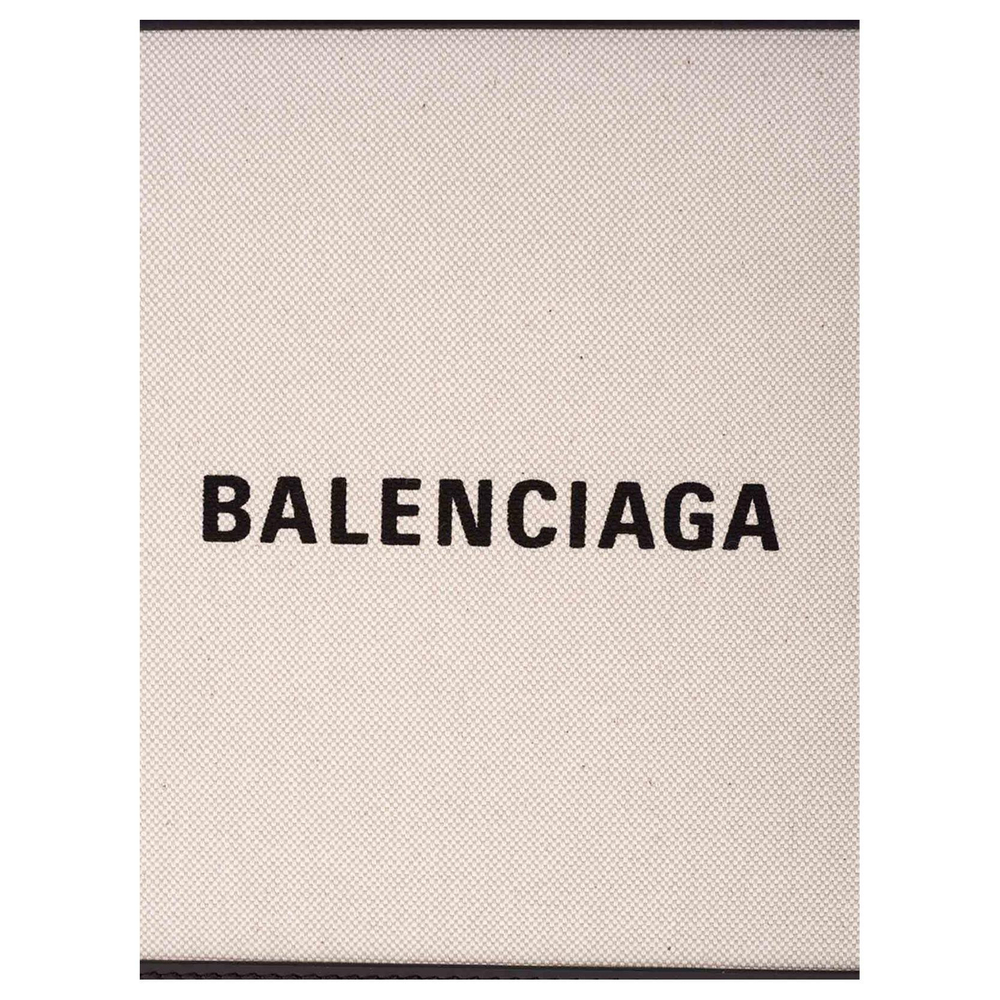 Balenciaga Multicolor Canvas With Leather Clutch Unisex Beige Black