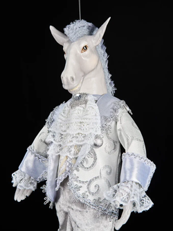 Винтажное украшение Царский конь 37 см., серый, Christmas DeLuxe (13664)