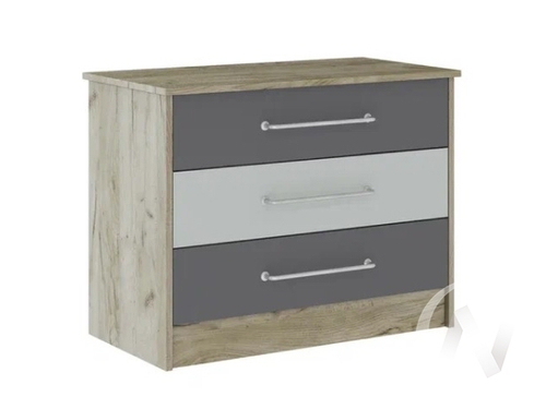 Комод Лофт Детская Колибри (дуб крафт серый/графит серый; камень серый)