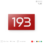 Номер на дверь 193, табличка на дверь для офиса, квартиры, кабинета, аудитории, склада, красная 120х70 мм, Айдентика Технолоджи