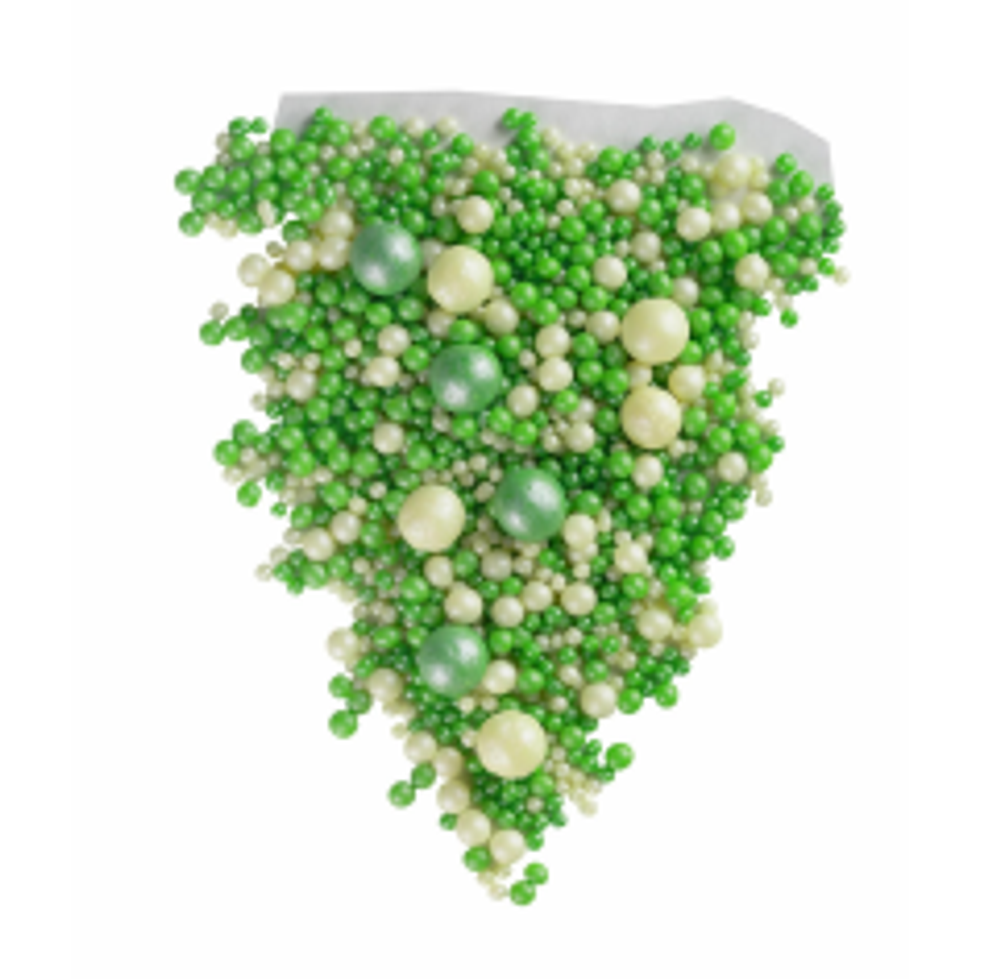Кондитерская посыпка "Жемчуг" (зеленый, серебро) 50 г