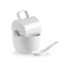 321017 Сервиз "Набор титестера" чашка с крышкой 150мл, чаша 200мл, ложка, фарфор