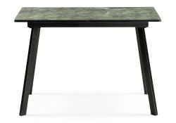 Стеклянный стол Агни 110 королевский мрамор / черный матовый