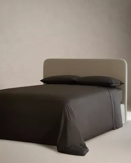 ZARA HOME (300 НИТЕЙ) ПОДОДЕЯЛЬНИК ИЗ САТИНА, ПЕПЕЛЬНЫЙ