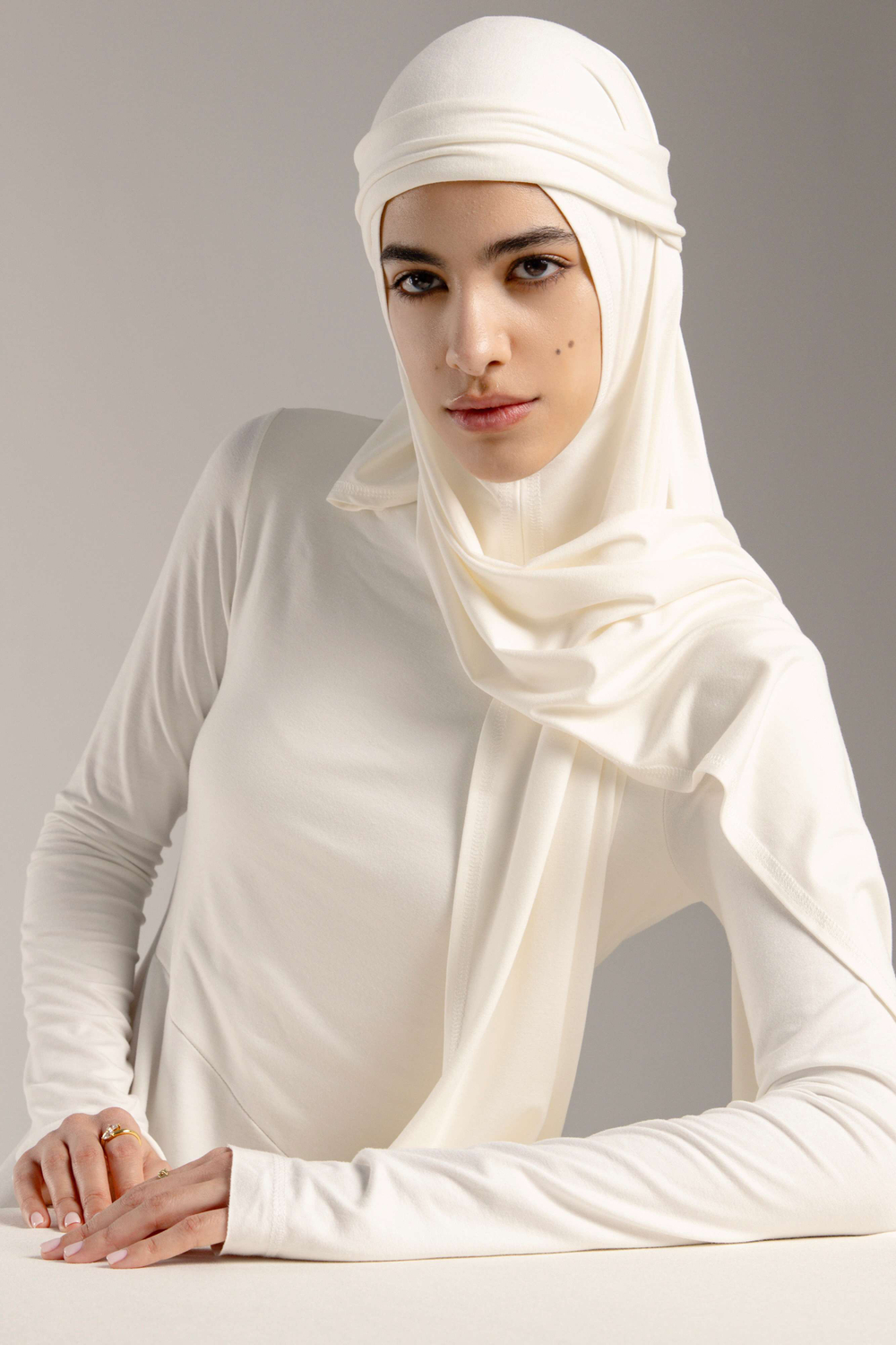 Хиджаб Молик тройка белый