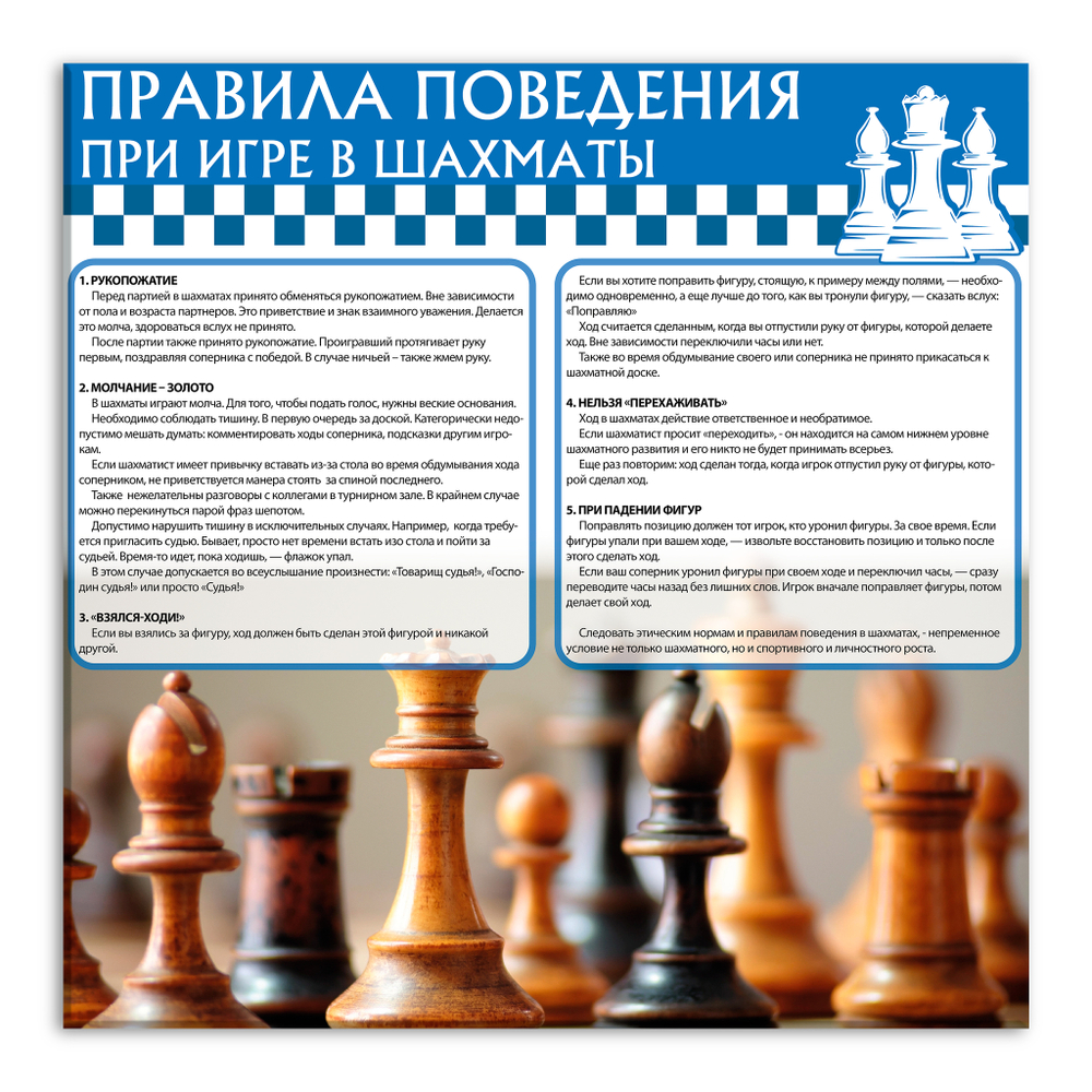Стенд Правила поведения при игре в шахматы 150000633