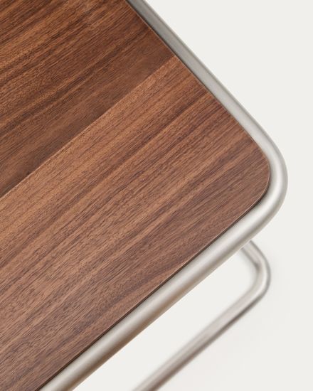 Журнальный столик Tarsel из 100% орехового шпона с конструкцией из матовой стали