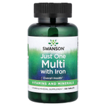 Swanson Vitamins, Just One Multi, мультивитамины с железом, 130 таблеток