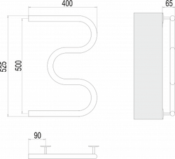 Полотенцесушитель Terminus Электро 25 М-обр 400х500