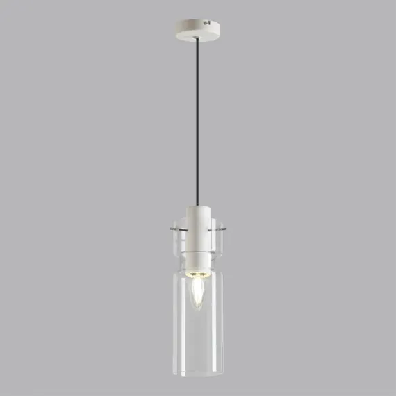 5057/1B PENDANT ODL24 385 белый/прозрачный/металл/стекло Подвес E27 1*40W SCROW