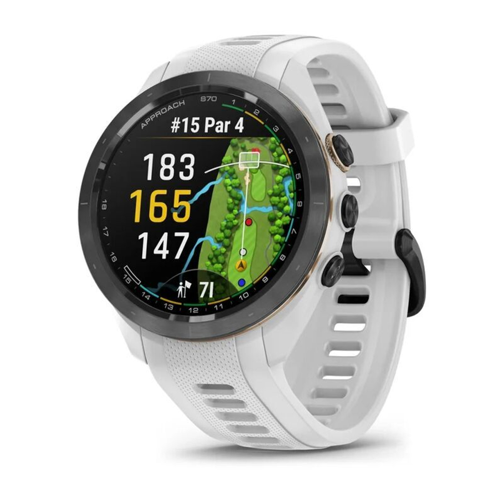 Умные часы Garmin Approach S70 42мм Black Ceramic Bezel with White Silicone Band