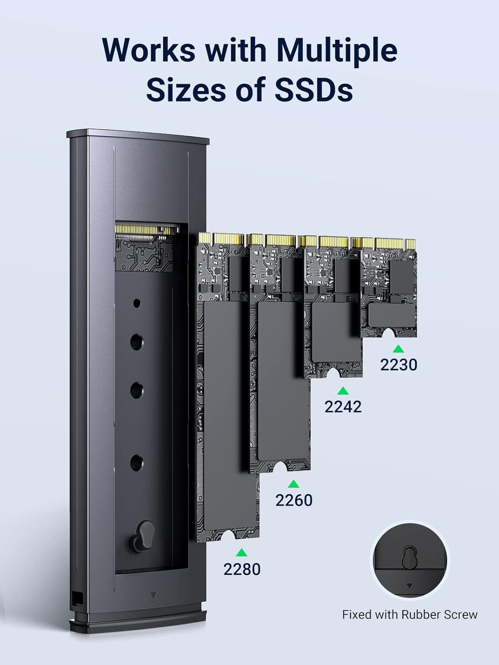 Корпус для установки M.2 SSD накопителя NVME M-Key (USB 3.1 Gen 2) UGREEN 15512