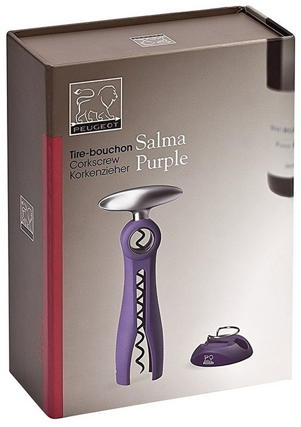 Штопор со срезателем фольги Salma, фиолетовый, Peugeot Vin