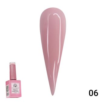 Каучуковая база для гель лака френч, Rubber Base Coat French, 15 мл., Global Fashion 06