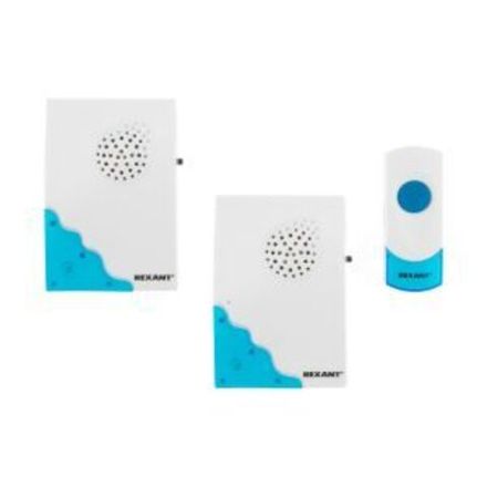 Беспроводной дверной звонок RX-5 с двумя вызывными панелями 32 мелодии 100м кнопка IP44 (белый/синий