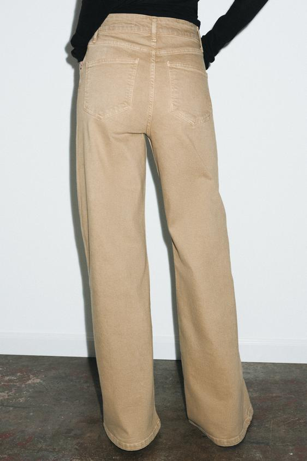 ZARA ДЖИНСЫ WIDE LEG С ВЫСОКОЙ ПОСАДКОЙ — ZW COLLECTION, ПЕСОЧНЫЙ