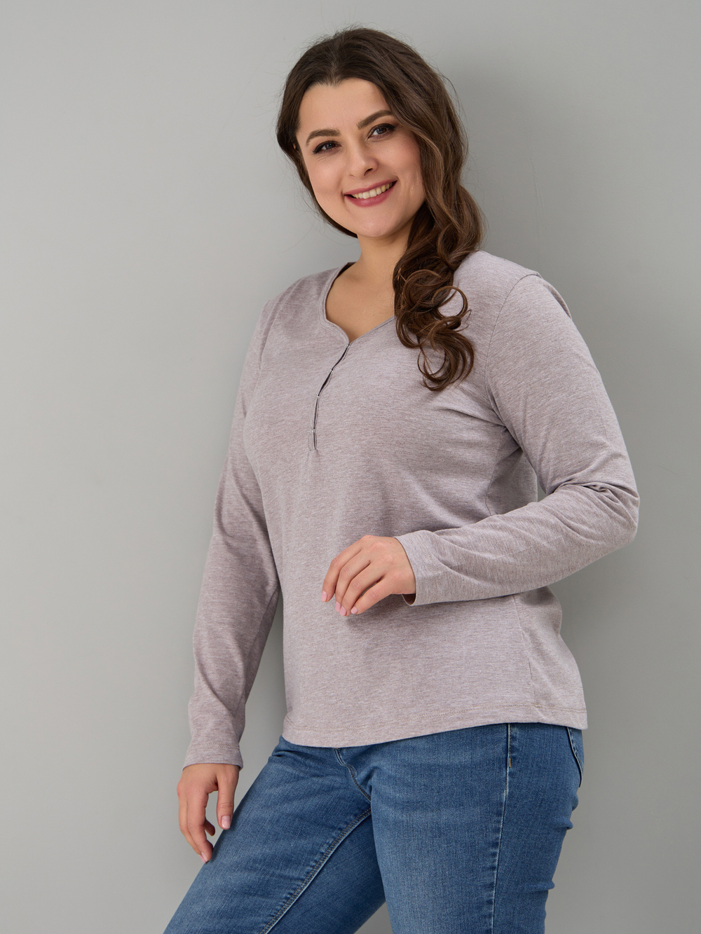 Лонгслив Л-004/бежевыймеланж