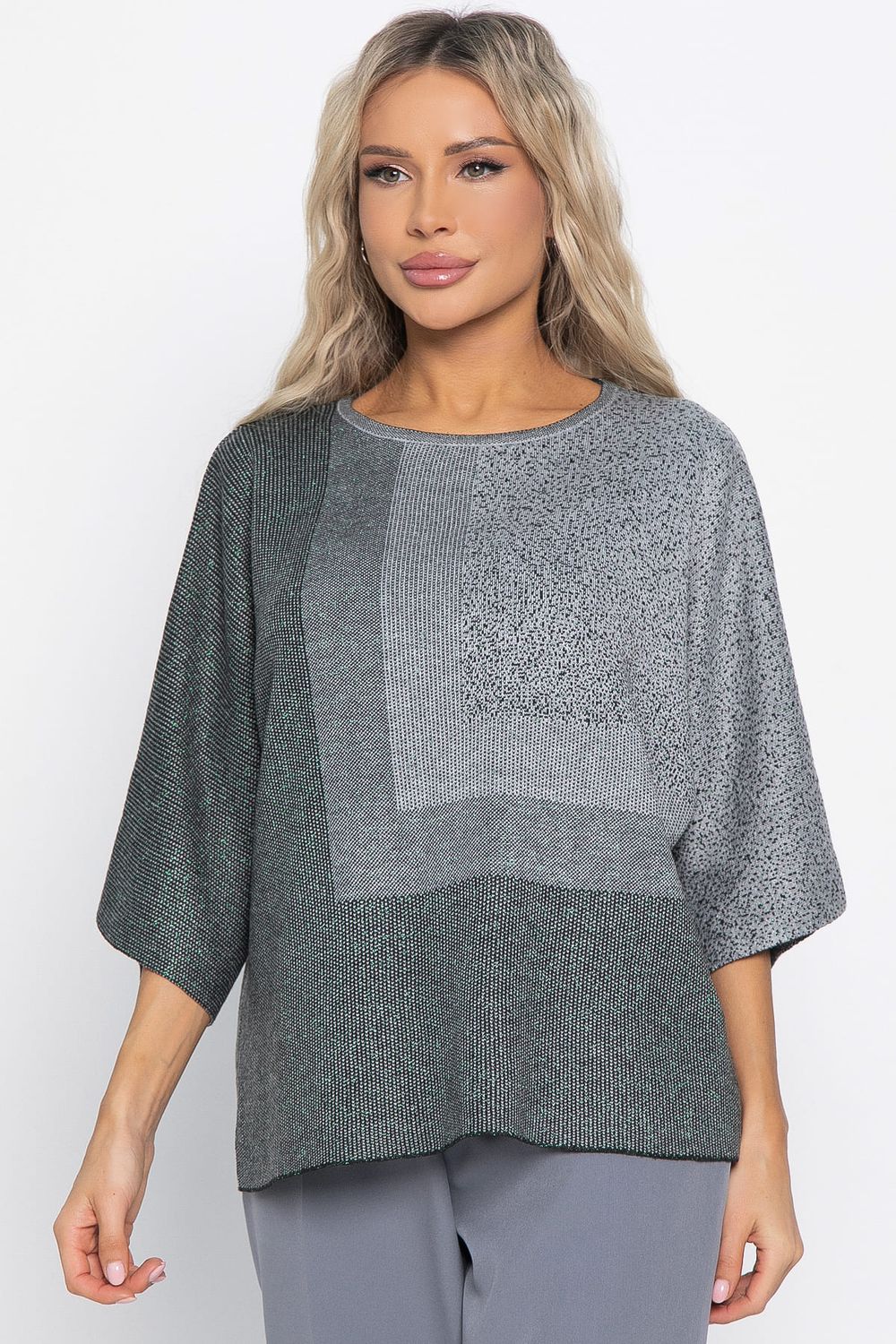 Джемпер Орлеан (серый/изумруд) Б14998-4М LT Collection