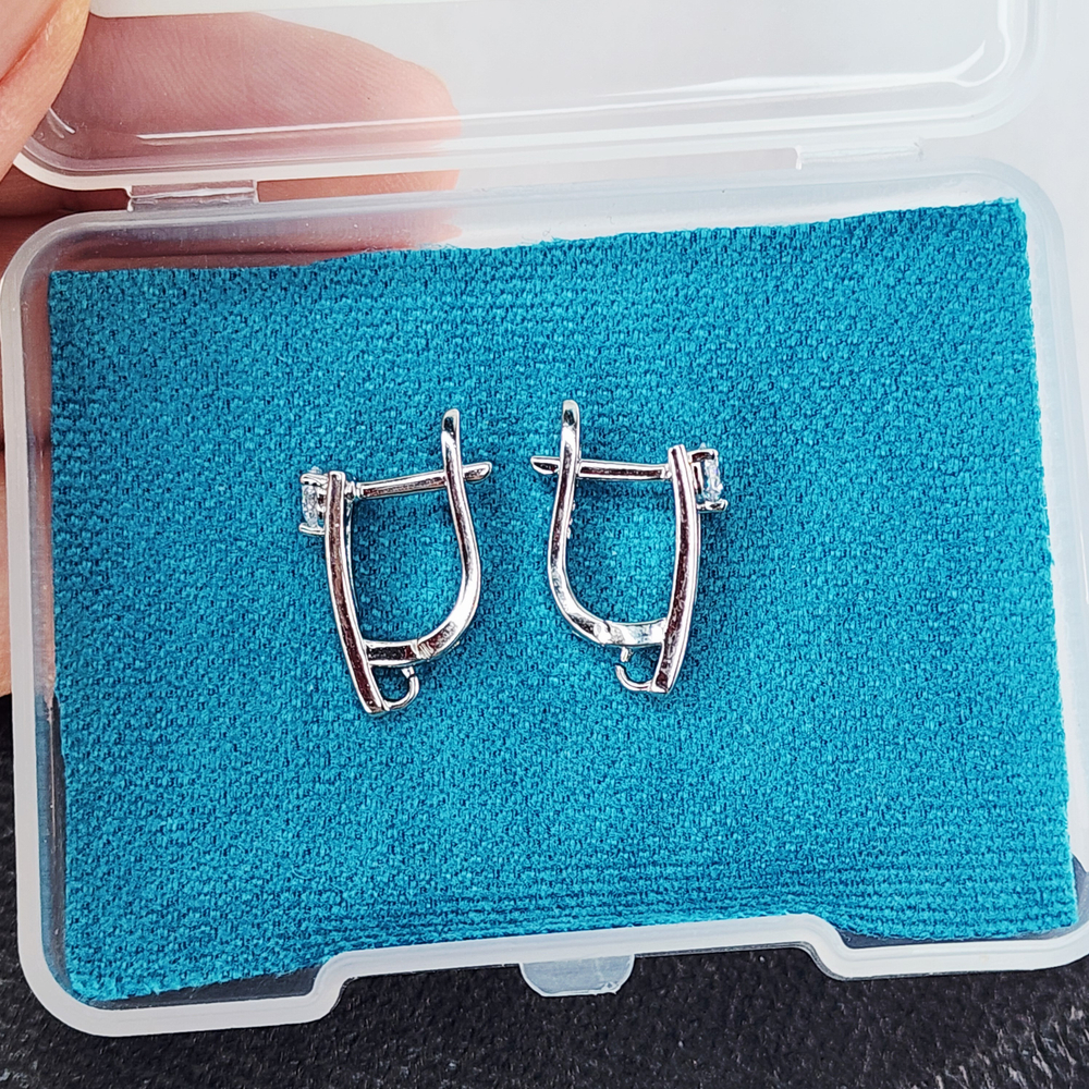 Ювелирные швензы, английский замок, родий, люкс фурнитура