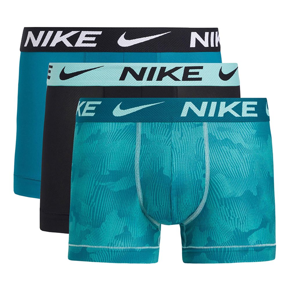 Мужские спортивные боксеры Nike Dri-Fit Advanced Micro Trunk 3P - camo wave print/black/geode teal