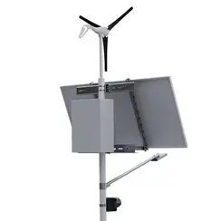 Автономная светофорная сигнализация с освещением на опоре (солнечная панель 585 Вт + ветрогенератор 400 Вт)