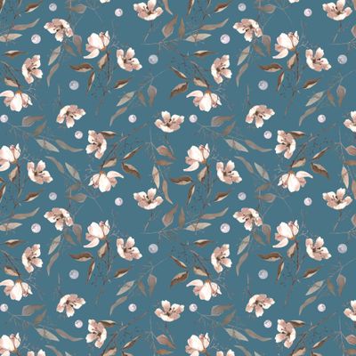 цветочки на бирюзовом фоне