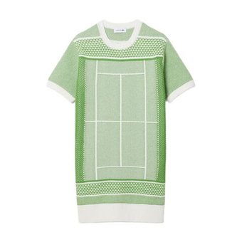 Теннисное платье Lacoste Tennis Court Jacquard Sweater - flour/billiard green