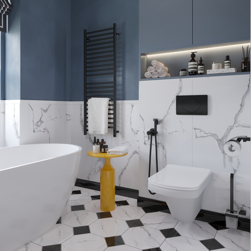 Кнопка смыва для унитаза STWORKI 230858 пластик, цвет матовый черный