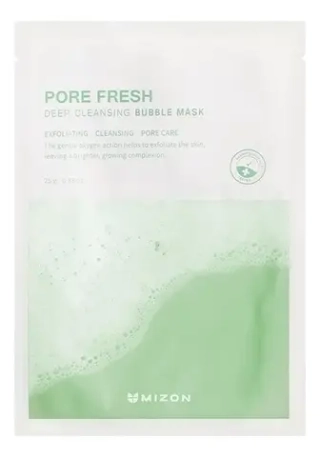 MIZON  Глубокоочищающая пузырьковая тканевая маска для лица - PORE FRESH DEEP CLEANSING BUBBLE MASK ,25г