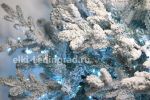 Заснеженная ель с гирляндой «Россо» холодный свет (Литая+пвх) 240 см / 2,4 м