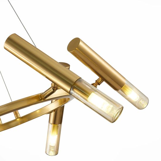 SL1236.203.06 Люстра подвесная ST-Luce Золотистый/Коньячный, Золотистый G9 LED 6*5W ECLIP