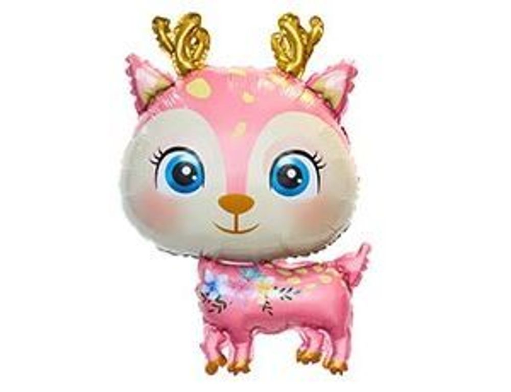 Шар (29''/74 см) Фигура, Олень милый розовый