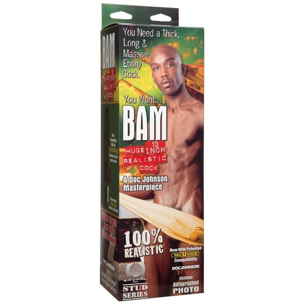 Гигантский фаллос Realistic® BAM (Цвет: коричневый)