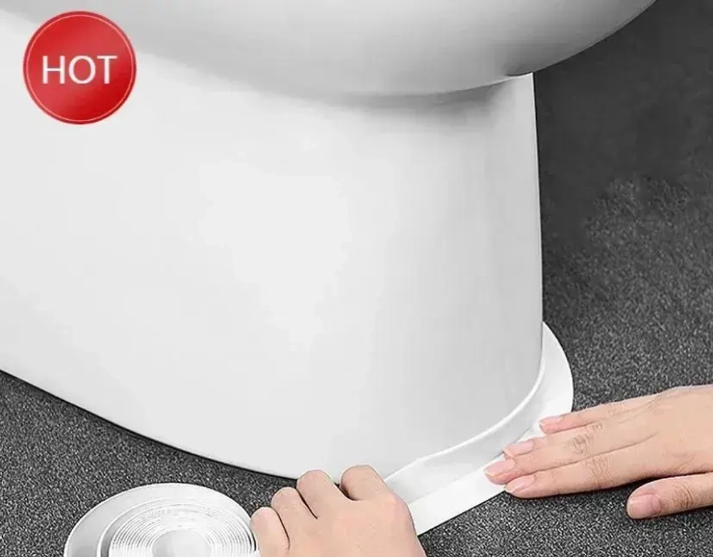 Лента на зазоры и отверстия для ванны, кухни, раковины, унитаза, плиты, окон 3.8 см х 3.20 м белая / декор для дома интерьера