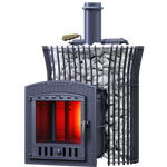 Печь для бани Авангард ЗК 35 (П2) Ураган в сетке Тюльпан