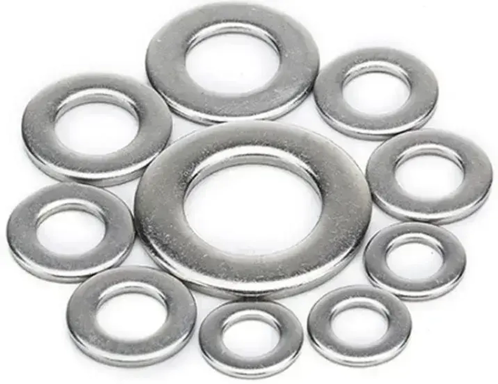 Шайба плоская нержавеющая М2- М12, 684 штуки нержавейка сталь A2 (AISI 304)