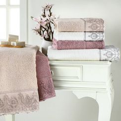 Набор полотенец Lina бежевое 2 предмета TIVOLYO HOME Турция