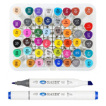 Маркер для скетчинга, двусторонние, Basir, трёхгранные, 14 мм, спиртовые, 48 шт