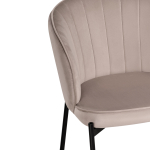 Стул на металлокаркасе Woodville Нейл латте, черный, ножки черные