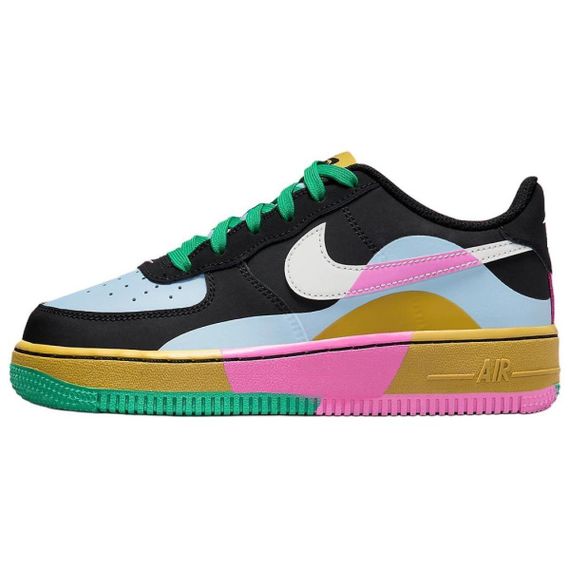 Nike Air FORCE 1 Детские Скейтбординги Низкие Кроссовки Многоцветный Пухворк Юнисекс