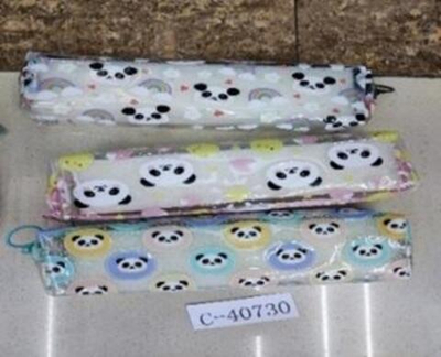Пенал-косметичка "Панда" силиконовый, 20*6*4см , 3 цв микс, в ннд.пакете, C-40730