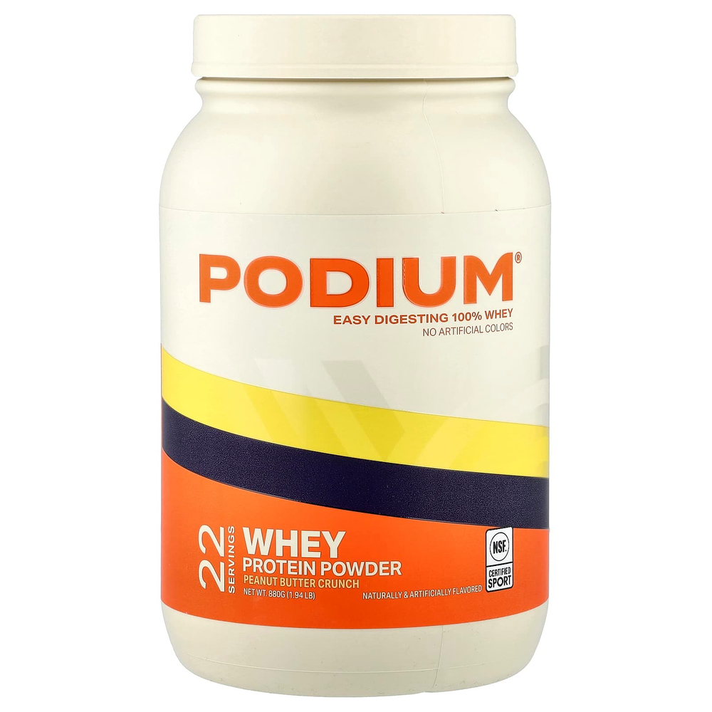 Podium Nutrition, сывороточный протеиновый порошок, со вкусом арахисовой пасты, 880 г (1,94 фунта)